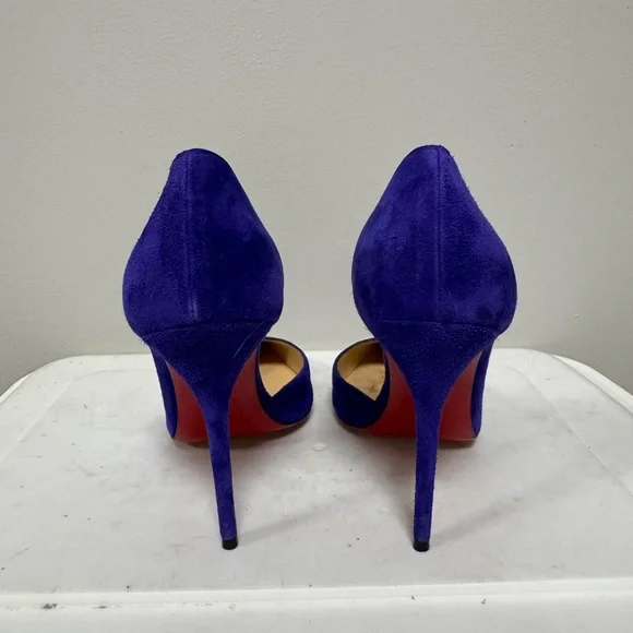 Christian Louboutin Royal Blue Suede Heels - Picture 5 of 8